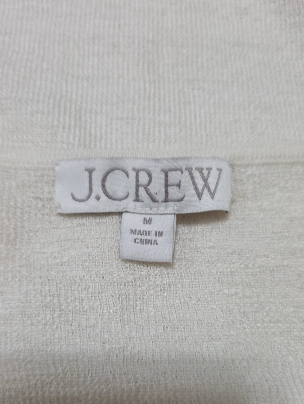 J. Crew Cashmere-Silk Blend Wide V-Neck Sweater T-Shirt in Ivory Size Medium